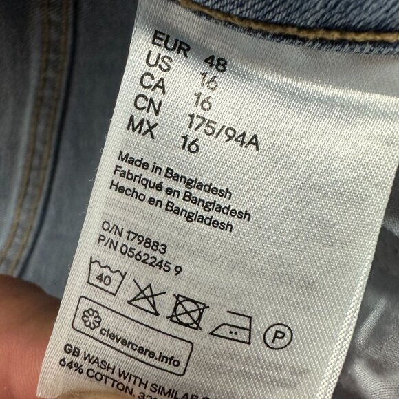 H&M Women's Raw Hem Blue Jeans Size 16 - Picture 5 of 6